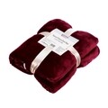 Patura fleece cu blanita Dark Red, Heinner Home, 127x150 cm, 100% poliester, visiniu