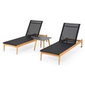 Set mobilier pentru gradina/terasa, 4 scaune si masa, Menorca, aluminiu, natur/negru