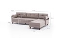 Coltar pe dreapta Comfort, Balcab Home, 275x80x80 cm, lemn, crem