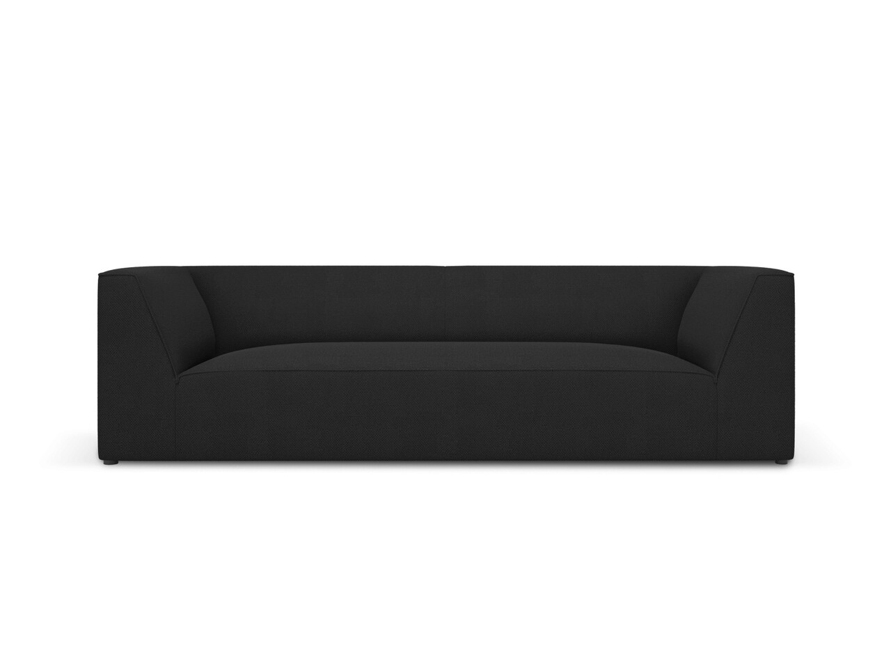 Canapea 3 locuri, Ruby, Micadoni Home, BL, 232x93x69 cm, poliester, negru