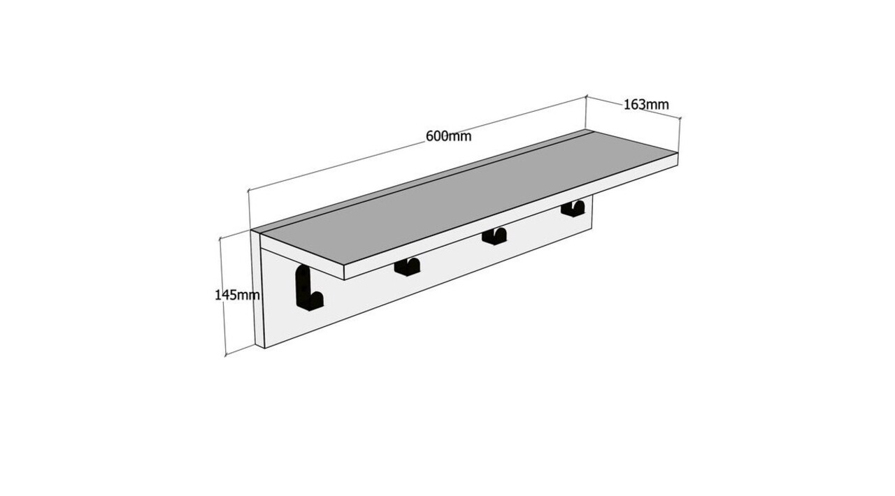 Raft pentru perete Ayla, Puqa Design, 60x16,3x14,5 cm, safir - 2 | YEO