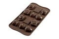 Forma de copt din silicon Teatime, Silikomart Easy Choco, 12 forme, 4.36 x 2.9 cm