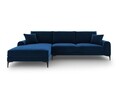 Coltar stanga, Madara, Mazzini Sofas, 5 locuri, 254x182x90 cm, catifea, albastru regal