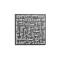 Decoratiune de perete, Kufi Nas, Metal, Dimensiune: 50 x 50 cm, Negru