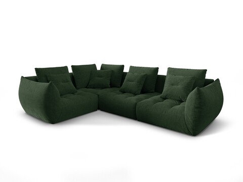 Coltar modular stanga 3 locuri, Bloom-86, Micadoni Home, 316x216x95 cm, tesatura structurata, verde muschi