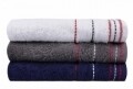 Set 3 prosoape de baie Beverly Hills Polo Club, 70x140 cm, 100% bumbac, White/Dark Blue/Grey