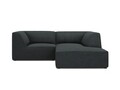 Coltar dreapta 3 locuri, Ruby, Micadoni Home, BL, 186x180x69 cm, velur, negru