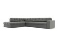 Coltar stanga 5 locuri, Justin, Micadoni Home, BL, 236x199x72 cm, catifea, gri deschis