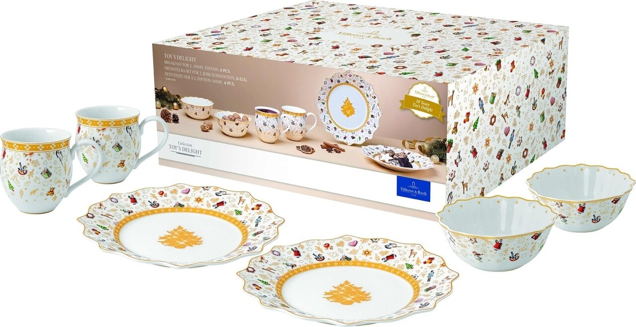 Set mic dejun 2 persoane, Villeroy & Boch, Toy's Delight Anniversary, 6 piese, portelan premium - 1 | YEO