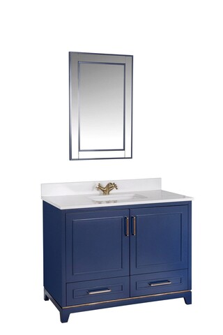 Set mobilier de baie (2 piese), Jussara, Ontario 42, Albastru inchis