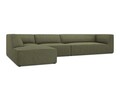 Coltar stanga 5 locuri, Ruby, Micadoni Home, BL, 366x180x69 cm, velur, verde