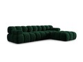 Canapea modulara 4 locuri, Bellis, Micadoni Home, BL, 282x188x63 cm, catifea, verde bottle