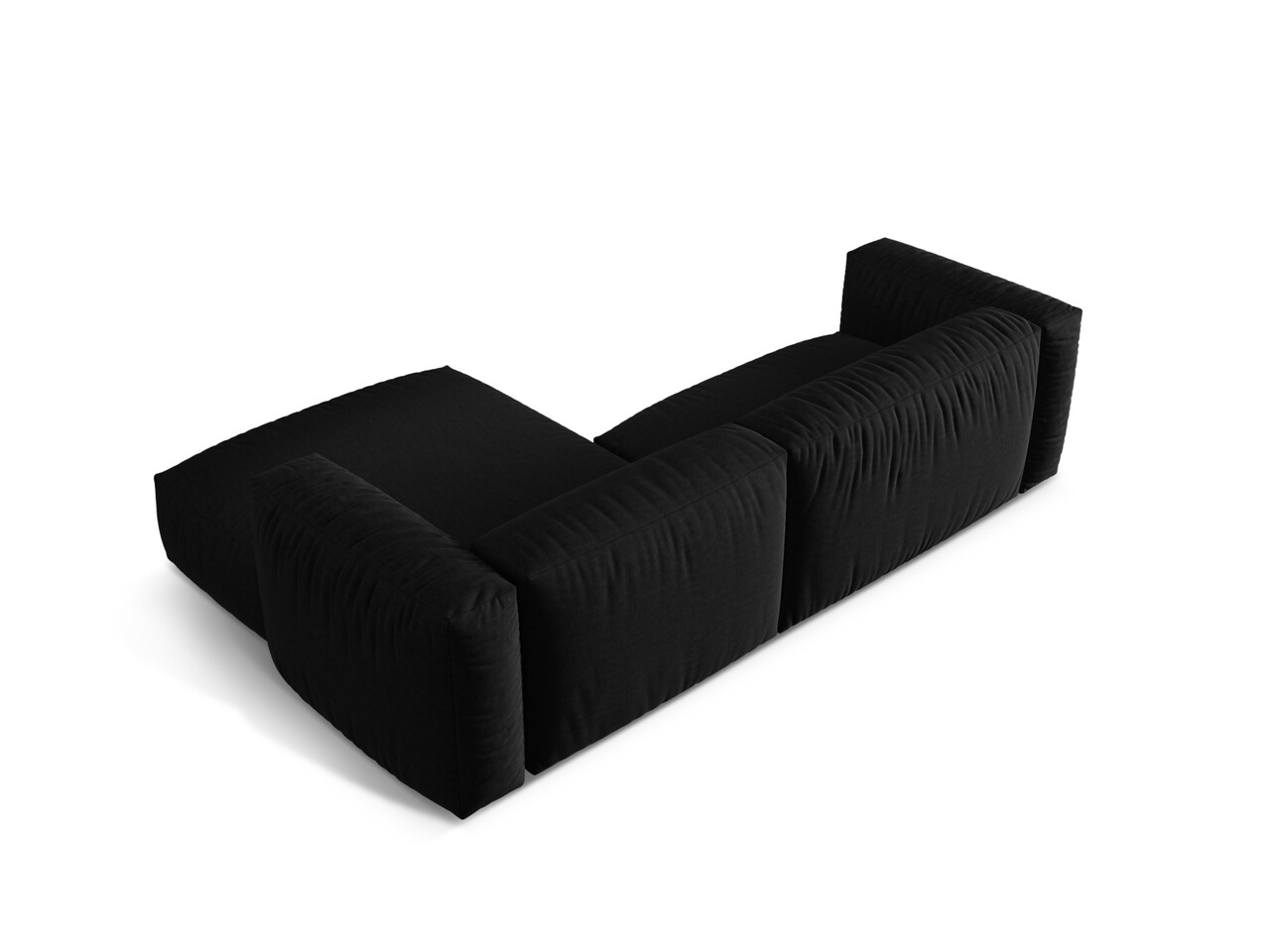 Coltar modular dreapta 2 locuri, Martina-169, Micadoni Home, 283x176x75 cm, tesatura structurata catifelata, negru - 1 | YEO