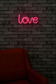 Decoratiune luminoasa LED, Love, Benzi flexibile de neon, DC 12 V, Roz