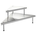 Etajera de colt pentru bucatarie, Maximex, Massivo Duo, 48.5 x 48.5 x 31 cm, inox, gri