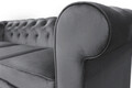 Canapea Oxford Chesterfield, 93x214x75 cm, 3 locuri, Antracit