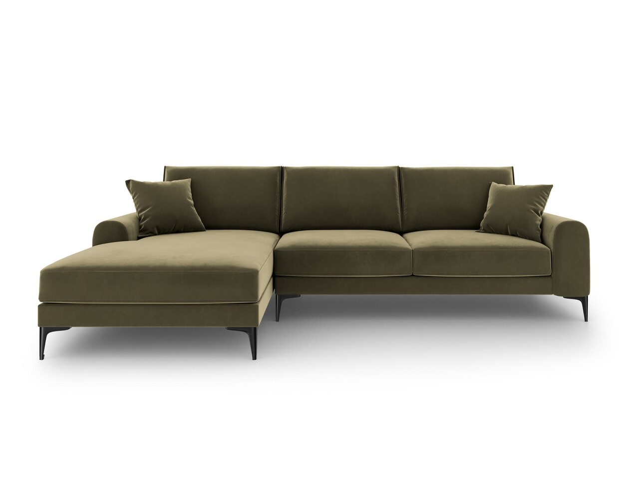 Coltar stanga, Madara, Mazzini Sofas, 5 locuri, 254x182x90 cm, catifea, verde - 1 | YEO