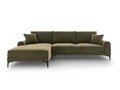 Coltar stanga, Madara, Mazzini Sofas, 5 locuri, 254x182x90 cm, catifea, verde