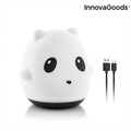 Lampa tactila reincarcabila din silicon Panda LED InnovaGoods, 12x11x11 cm