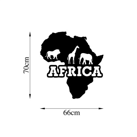 Decoratiune de perete, Africa, Metal, Dimensiune: 66 x 70 cm, Negru
