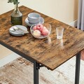 Masa pliabila pentru dining Vasagle, 2-4 persoane, 84.5-120x78x75 cm, PAL/otel, maro rustic