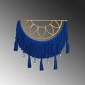 Decoratiune de perete, Sunset, Macrame, Metal, Albastru / Auriu