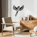 Decoratiune de perete, King Bird, Metal, Dimensiune: 70 x 75 cm, Negru