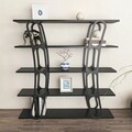 Corp biblioteca, Zena Home, Adar, 120x120x25 cm, PAL, Negru