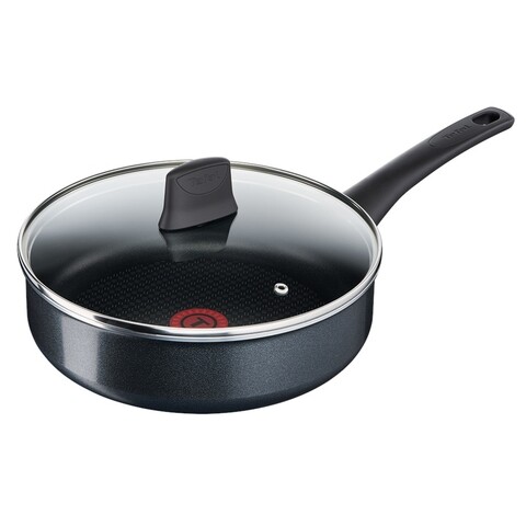 Tigaie saute cu capac, Tefal Elegance, 24 cm Ø, aluminiu/titan