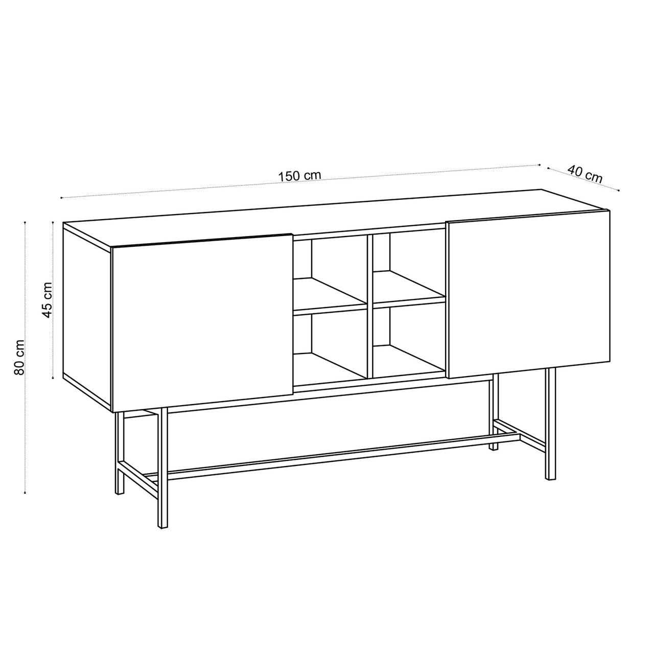 Consola, Emerald, Flory, 150x80x40 cm, Maro