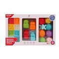 Set jucarii senzoriale pentru dentitie, 3 in 1 Baby, HE0231, 6M+, silicon alimentar, multicolor