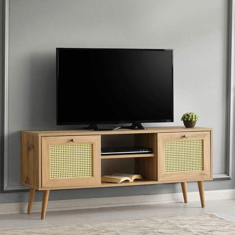 Comoda TV, Kalune Design, Letoon 140, 140x60x40cm, Stejar