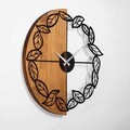 Ceas de perete, Wooden Clock, Lemn/metal, ø56 cm, Nuc / Negru