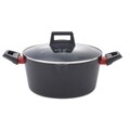 Oala cu capac Luigi Ferrero Rosso FR-2411, Ø28 cm, 6.7 L, aluminiu presat/invelis non-stick