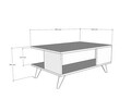 Masuta de cafea, Puqa Design, Seda, 90x39.5x60 cm, PAL, Alb / Safir