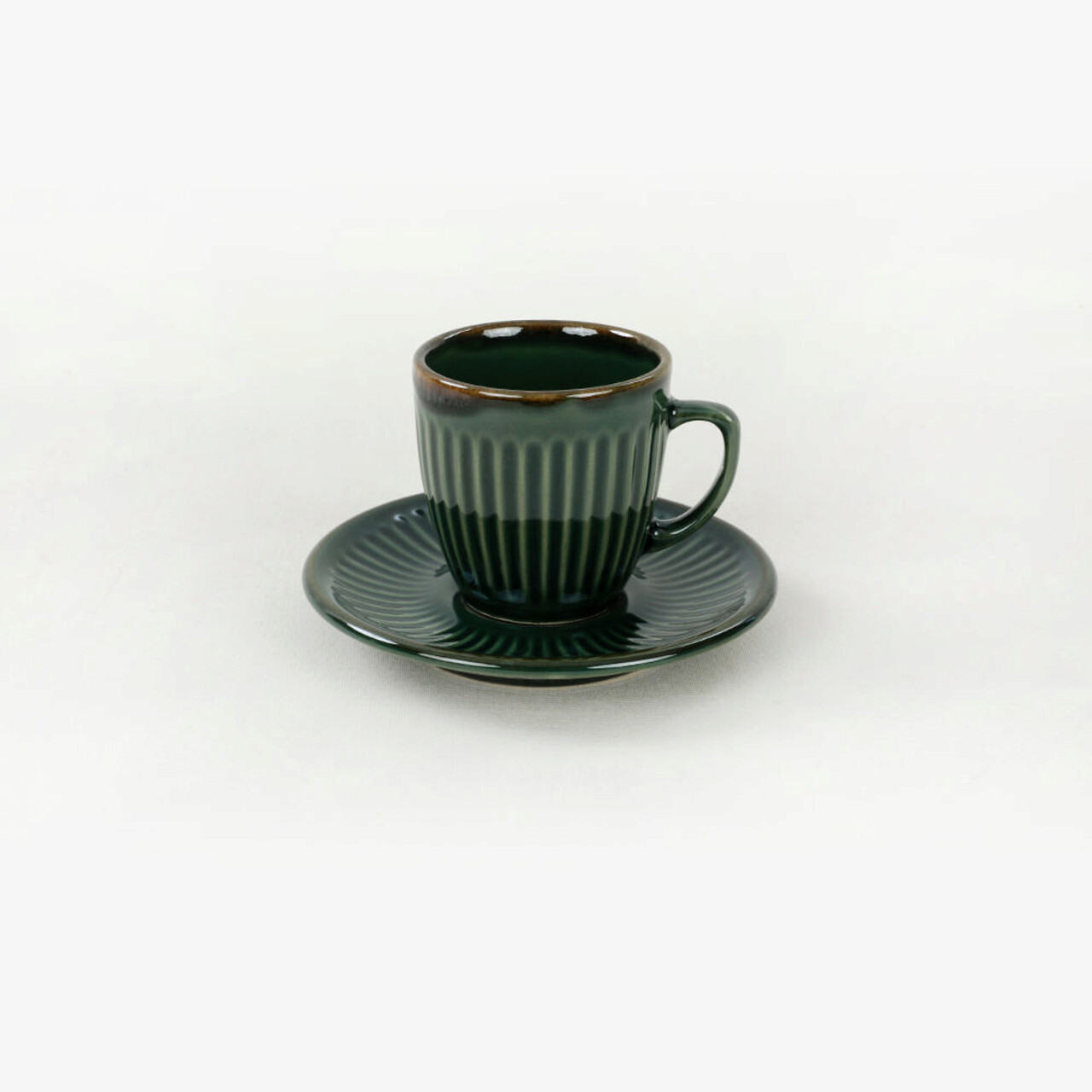 Set cesti de cafea, Keramika, 275KRM1654, Ceramica, Verde inchis - 2 | YEO