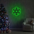 Lampa de perete Snowflake 2, Neon Graph, 28x32 cm, verde