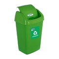 Cos de gunoi cu capac batant pentru reciclare selectiva, Heinner, 50 L, verde