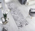 Covor Marbled Silver, Flair Rugs, 60x230 cm, polipropilena/poliester, argintiu