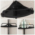 Etajera pentru baie si dus cu inaltime reglabila Vasagle Shower Caddy, 35 x 25 x 85-305 cm, tija telescopica, otel/pp, negru