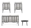 Set mobilier pentru gradina/terasa 4 piese Felipe, Bizzotto, aluminiu/poliester impermeabil, gri