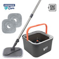 Set curatenie Mega Clean, Heinner Care, 20x20x130 cm / 30x30x18.5 cm, plastic/microfibra, gri/portocaliu