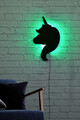 Decoratiune luminoasa LED, Unicorn, MDF, 60 LED-uri, Verde