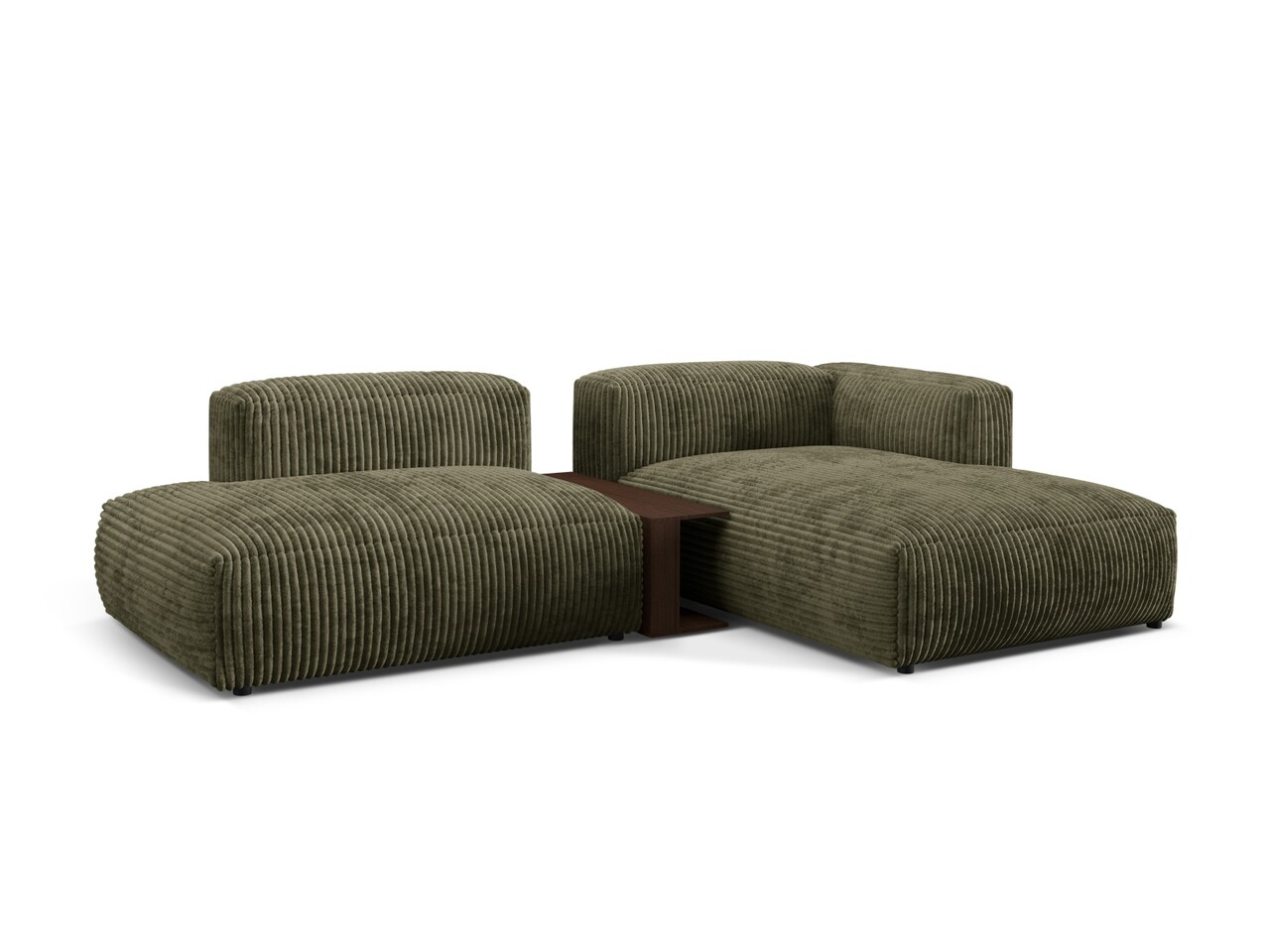 Coltar modular dreapta 2 locuri, Martina-212, Micadoni Home, 285x176x75 cm, velur, verde muschi - 1 | YEO