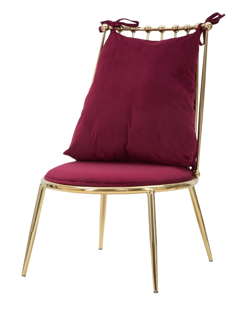 Scaun Glam, Mauro Ferretti, 55 x 60 x 83 cm, fier/poliester, bordo/auriu - 2 | YEO