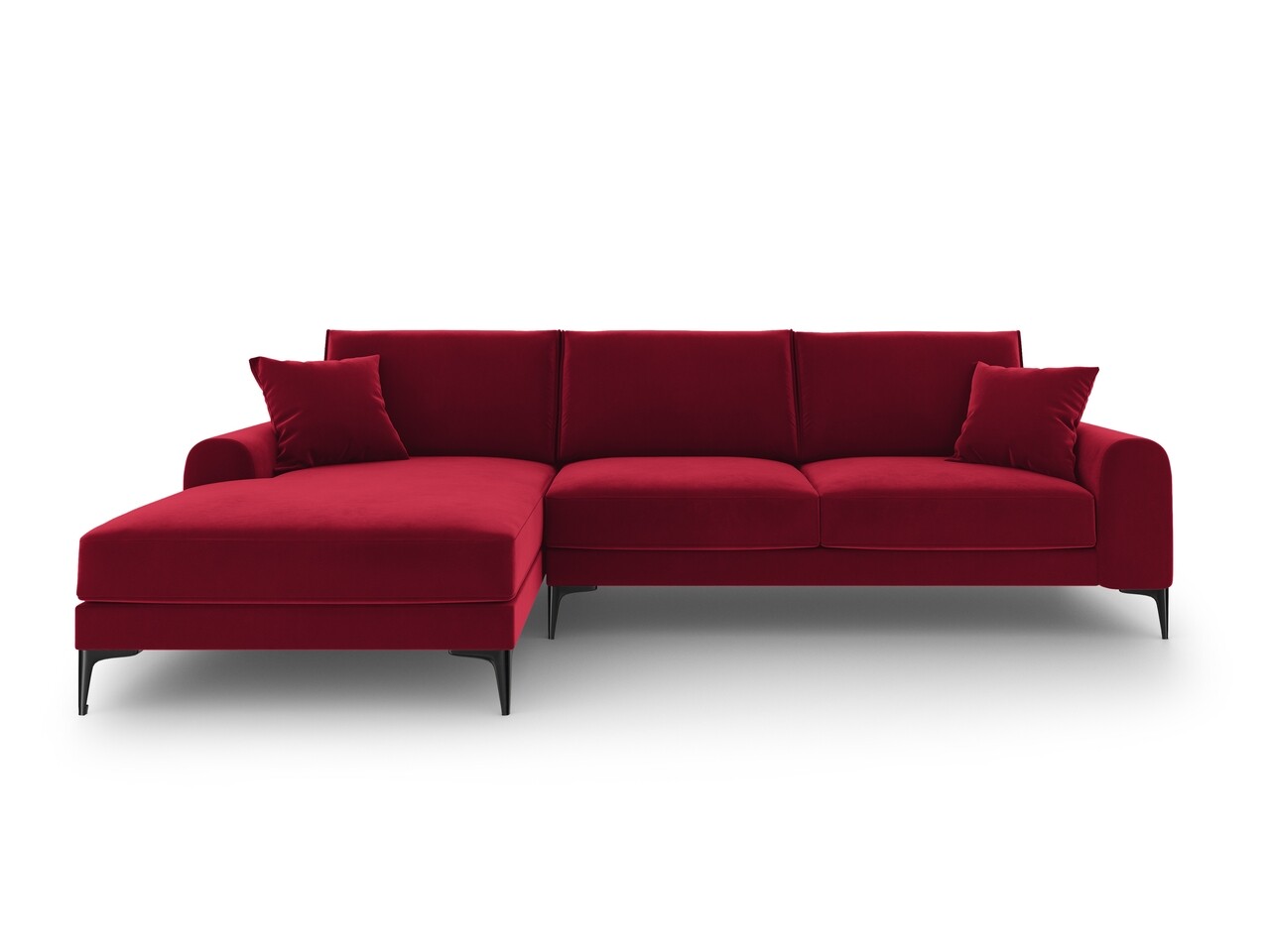 Coltar stanga, Madara, Mazzini Sofas, 5 locuri, 254x182x90 cm, catifea, rosu vin - 1 | YEO