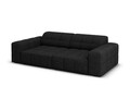 Canapea 3 locuri, Jennifer-140, Micadoni Home, 204x102x70 cm, tesatura chenille din poliester, negru