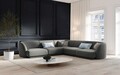 Coltar simetric 5 locuri, Miley, Micadoni Home, BL, 252x252x74 cm, catifea, gri deschis