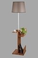 Lampadar cu rafturi, Luin, 8275-4, E27, 60 W, metal/lemn/textil