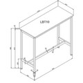 Masa de bar Alinru, Vasagle, 100 x 40 x 90 cm, PAL/otel, maro rustic